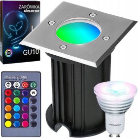    Decorya DecoGround 50 W Überlauflampe + GU10 LED RGB DECORYA GLÜHBIRNE 16 FARBEN AUF FERNBEDIENUNG