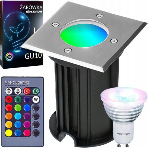  Decorya DecoGround 50 W Überlauflampe + GU10 LED RGB DECORYA GLÜHBIRNE 16 FARBEN AUF FERNBEDIENUNG