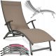  FOCUSGARDEN Liegestuhl, Metall, Beige und Braun
