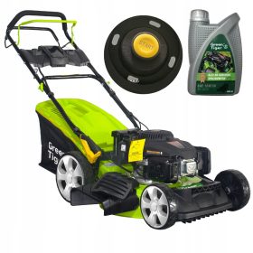    Green Tiger Benzin-Rasenmäher mit Korb, 139 cm³ Fassungsvermögen. Korb 62 l, Schnittbreite 46 cm