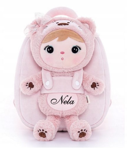  Metoo Pink Teddy Bear Rucksack für ein Kind mit Namen