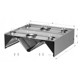 GASTRONOMISCHE HAUBE KOMPENSATION UND INDUKTION 200 X 150