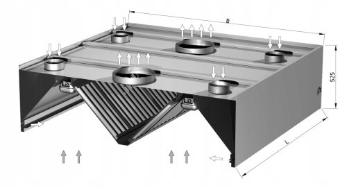 GASTRONOMISCHE HAUBE KOMPENSATION UND INDUKTION 200 X 150