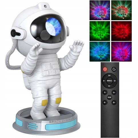  Weiße Nachtlampe Mik-Star + MIK-STAR-FERNBEDIENUNG für den Astronaut LED-Sternprojektor