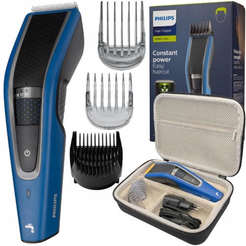  Philips Series 5000 Haarschneider + Etui für Nelips Haarschneider und Rasierer, schwarz