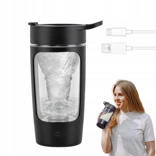  NUTRITION SHAKER TRAGBARES ELEKTRISCHES USB SCHWARZ 650 ML