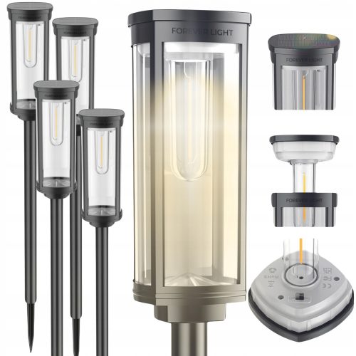  Forever Light eingebettete Solarlampe, schwarz, 50 cm, 1 Stk.