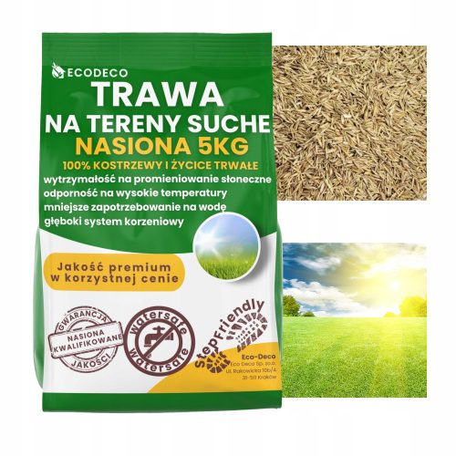  Dekogras, Grasmischung, für Trockenbereiche, Garten, Renovierung Eco Deco 200 m² 5 kg