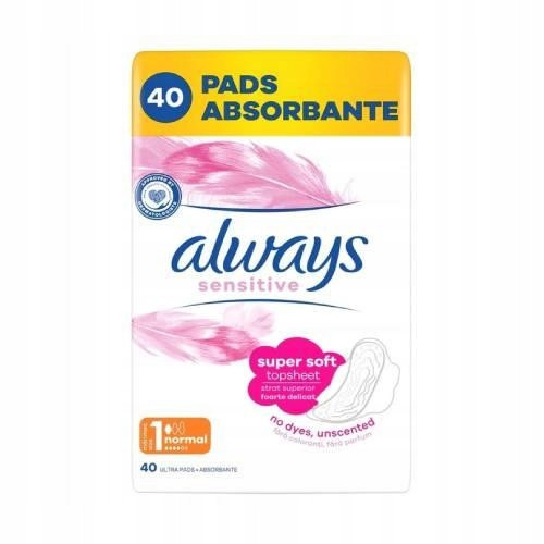  Always Ultra Sensitive Normal Plus (Größe 1) Damenbinden mit Flügeln, 40 Stk