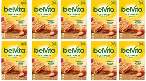 10x 250g BELVITA Soft Strawberry, Weiche Getreidekekse mit Erdbeerfüllung – Kartonpackung