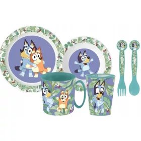  BLAUES FRÜHSTÜCKSET, ABENDESSEN, BECHER, BESTECK, BLAU