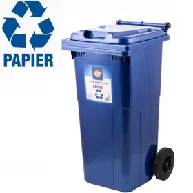   BLAUER ABFALLBEHÄLTER 120L ABFALLTRENNBEHÄLTER, HOHES PAPIER