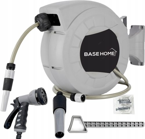  Automatischer Gartenschlauch 20 m + 2 x Enden, Aufroller, Aufroller für die Wand