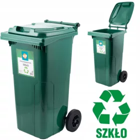 GRÜNER MÜLLBEHÄLTER 120L ZUR ABFALLTRENNUNG GLASBEHÄLTER