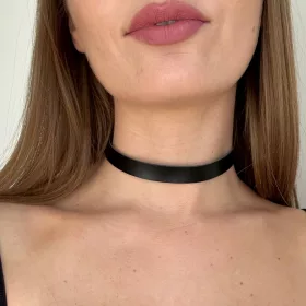    Halsband, schwarz, dünn, Naturleder, glamouröse, dicke Halskette