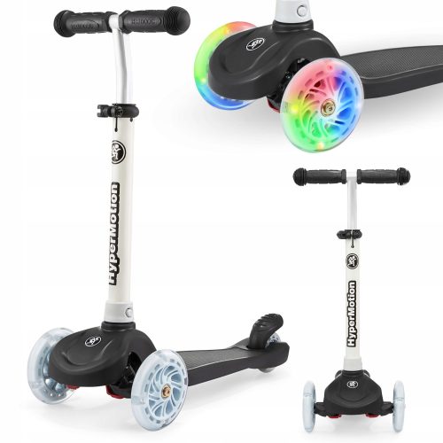  TRINGO dreirädriger Balance-Scooter, 3-8 Jahre alt – Schwarz + leuchtende LED-Räder