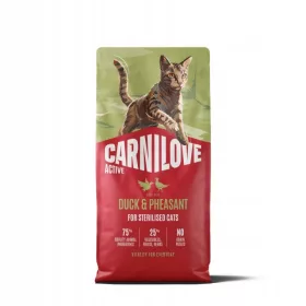 Carnilove Active Duck & Pheasant Steril Verpackung mit Katze