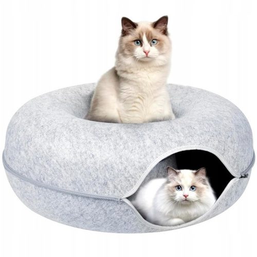  Zweiteiliges rundes Katzenbett Donut Tunnel Schuppenhaus 50 x 50 cm