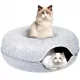  Zweiteiliges rundes Katzenbett Donut Tunnel Schuppenhaus 50 x 50 cm