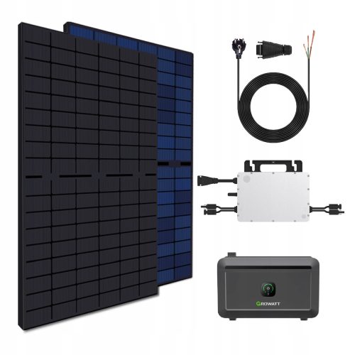 Balkon-Photovoltaik 860W mit HMS 800W Wechselrichter und Growatt NOAH 2000