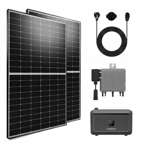 Photovoltaik-Balkon 1000 W mit Deye 800 W WIFI-Wechselrichter und Growatt NOAH 2000