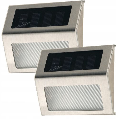 Martom eingebettete Solarlampe Silber 8 cm 2 Stk.