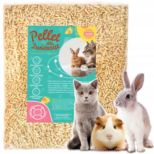  Pellet-Holzstreu für Katzen, Schweinchen, Hamster, Kaninchen, Tiere, 20 kg, XL