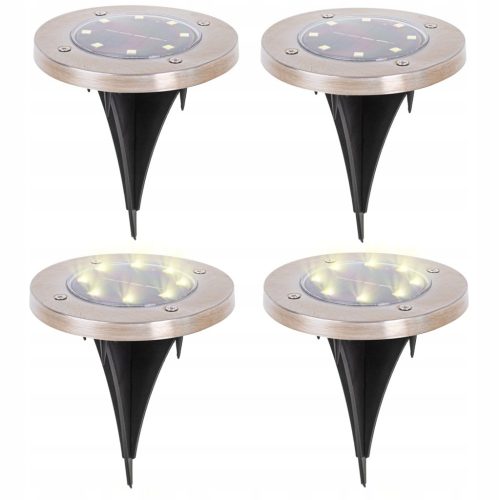 Ikonka eingebettete Solarlampe, schwarz, 12 cm, 4 Stk.