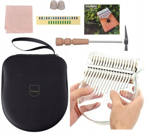  KALIMBA Acryl-Instrument, tragbares Klavier, 17 Tasten, Set mit Koffer
