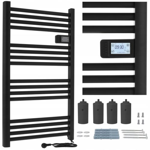  ELEKTRISCHER BADEZIMMERHEIZKÖRPER, Leiterprogrammierer, Thermostat, SCHWARZ, 500 W