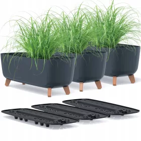    Prosperplast Blumentopf 58 cm x 24 x 23,5 cm Kunststoff Anthrazit