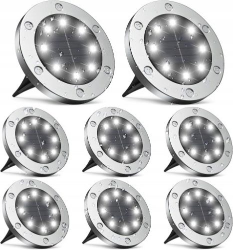  DDK Solarlampe, Silber, 13 cm, 8 Stk.