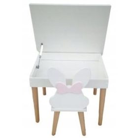  Aufklappbarer Tisch mit Stauraum + Kinderstuhl