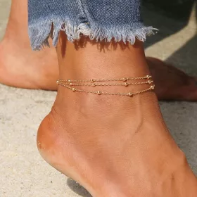  BEINARMBAND CHIRURGENSTAHL GOLD TRIO KUGELN