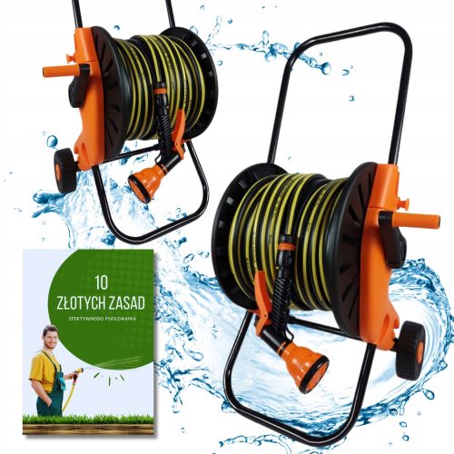  Bradas WBC1/220 Gartenschlauch 20 m PVC + Wagen für Gartenschlauchaufroller auf Rädern 1/2 max. 60 m 3/4 max. 30 m STARK