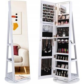  Restschrank, 360°-Ganzkörperspiegel, 3-farbige weiße LED