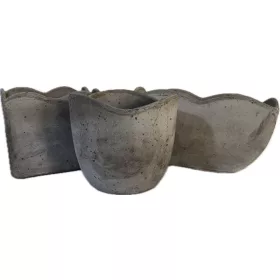    Blumentopf 22 cm x 12 x 13 cm, Keramik in Grau- und Silbertönen, Terrakotta