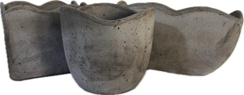  Blumentopf 22 cm x 12 x 13 cm, Keramik in Grau- und Silbertönen, Terrakotta