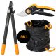  FISKARS P721 Scheren-Gartenschere + L74 Hand-Gartenschere + 56L Gartenkorb