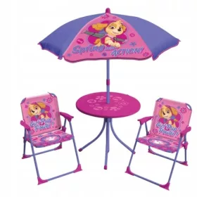  PAW PATROL SKYE GARTEN KINDERTISCH STÜHLE SCHIRM