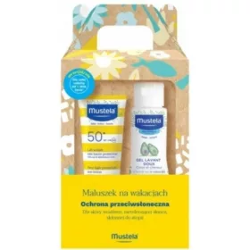   Mustela Reiseset für Babys: Sonnenmilch SPF50+ und Sanftes Waschgel