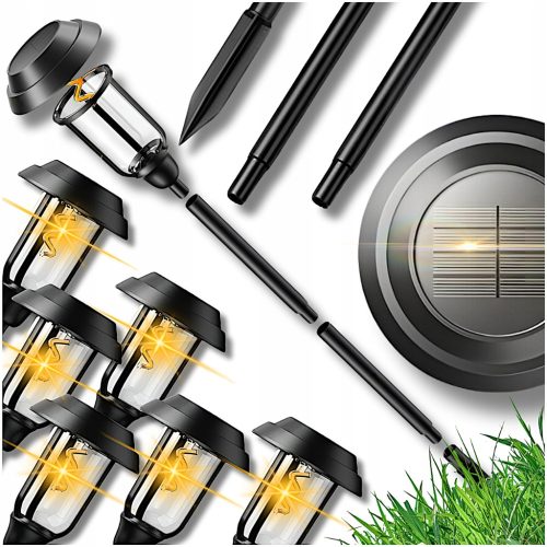  Steck-Solarlampe Aurora schwarz 72 cm 6 Stk.