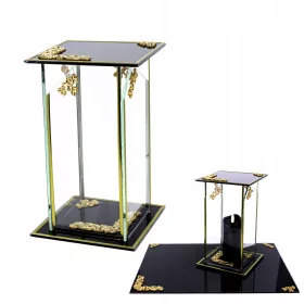  Kapellenkerze aus Glas in Schwarz