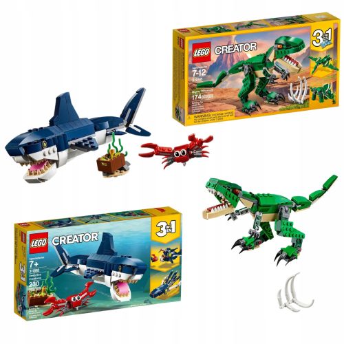  LEGO Creator 3 in 1 31058 Mächtige Dinosaurier + LEGO Creator 3 in 1 31088 Meeresbewohner