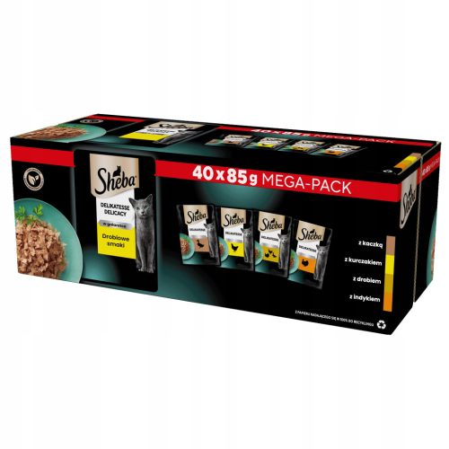  Sheba Delicacy Geflügelgeschmack, 40 x 85 g, Nassfutter für Katzen in Gelee