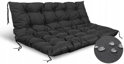  2 Gartenkissen 120x80x40cm für Bank Palettenschaukel Wasserdicht Schwarz