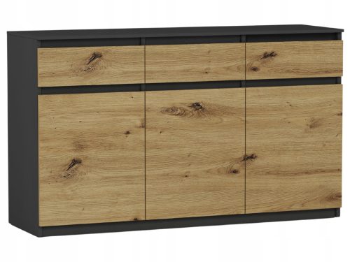  Mobene Moderne Kommode 120 x 40 x 98cm Anthrazit matt