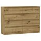  Mobene Moderne Kommode 140 x 40 x 98 cm, matte Artisan-Eiche
