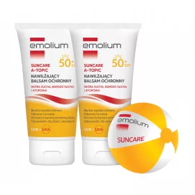   Emolium SUNCARE ATOPIC Feuchtigkeitsspendender Schutzbalsam SPF 50+ inkl. Gratis Strandball