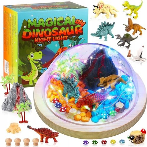  DIY-Kreativset, Dinosaurier, Terrarium, LED-Lampe, RGB